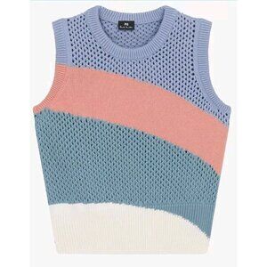 New With Tags Paul Smith Knit Sweater Vest Sz S Multicolor Organic Cotton Small
